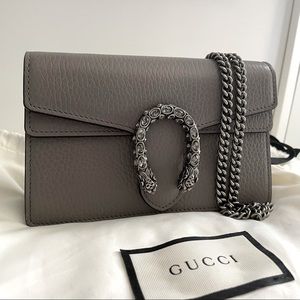 Gucci Dionysus leather super mini bag - Grey